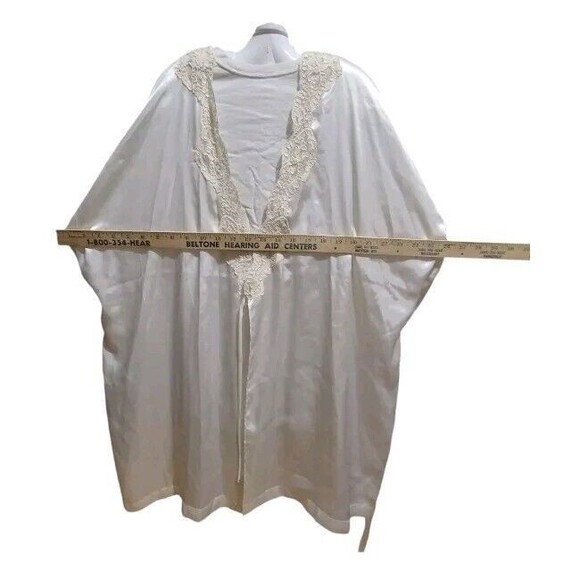 Vintage Y2K Victoria’s Secret Satin Lace Bridal Robe Ivory White Belted 2000s - Picture 13 of 13